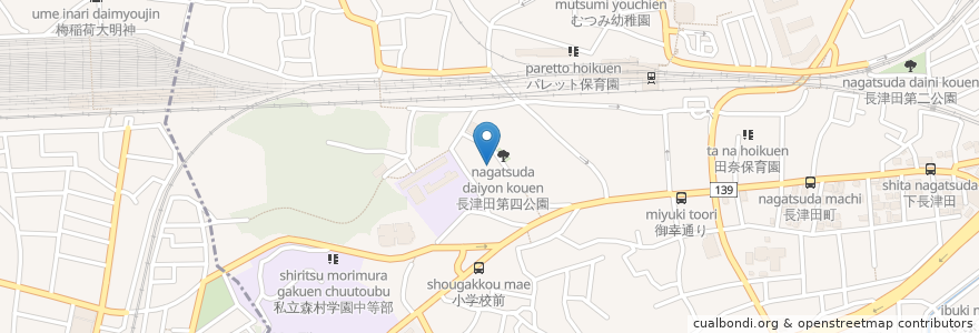 Mapa de ubicacion de 長津田地区センター en 日本, 神奈川県, 横浜市, 緑区.