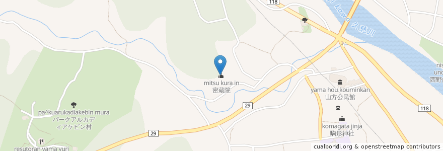 Mapa de ubicacion de 密蔵院 en 일본, 이바라키현, 常陸大宮市.