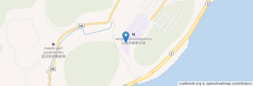 Mapa de ubicacion de 山陽自動車学校 en Jepun, 山口県, 下関市.