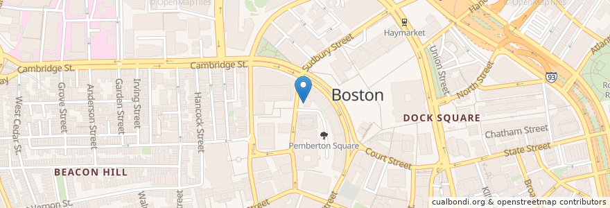Mapa de ubicacion de Center Plaza Garage en Estados Unidos De América, Massachusetts, Suffolk County, Boston.