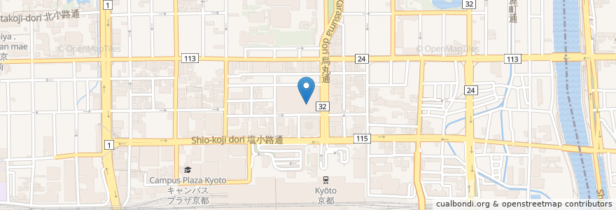 Mapa de ubicacion de 但馬屋 en 日本, 京都府, 京都市, 下京区.