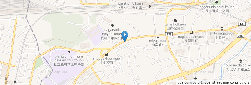 Mapa de ubicacion de 上州屋 en اليابان, كاناغاوا, 横浜市, 緑区.