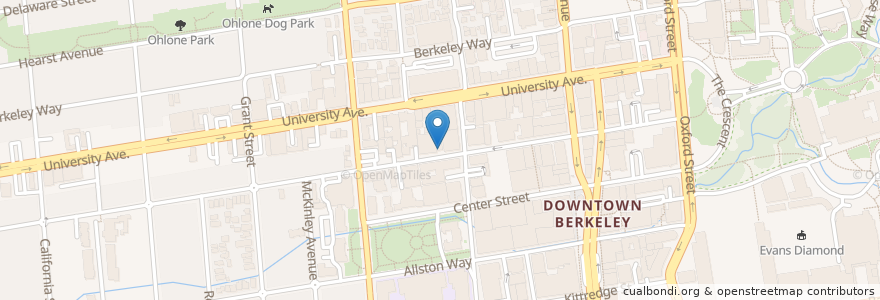Mapa de ubicacion de East Bay Media Center en الولايات المتّحدة الأمريكيّة, كاليفورنيا, مقاطعة ألاميدا (كاليفورنيا), Berkeley.