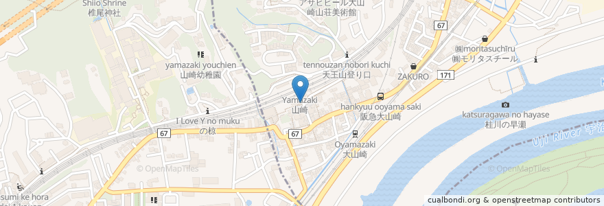 Mapa de ubicacion de 都タクシー en Japan, Kyoto Prefecture, Otokuni County, Oyamazaki.