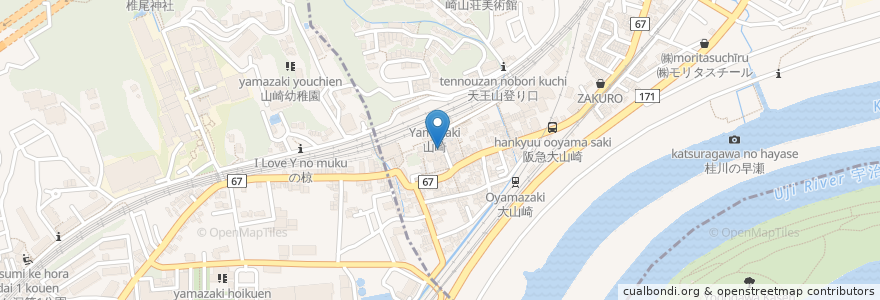 Mapa de ubicacion de 山崎エバー接骨院 en 日本, 京都府, 乙訓郡, 大山崎町.