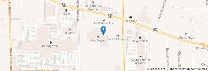 Mapa de ubicacion de Fred Meyer Pharmacy en الولايات المتّحدة الأمريكيّة, أوريغون, Linn County, Albany.