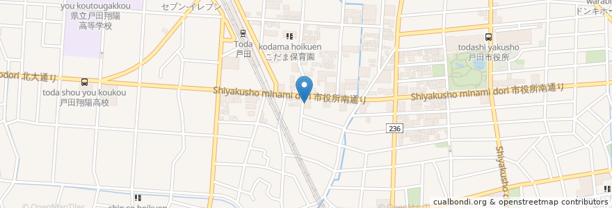 Mapa de ubicacion de 東京都民銀行 en 日本, 埼玉县, 戸田市.