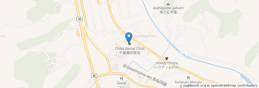 Mapa de ubicacion de 千葉歯科医院 en Japon, Préfecture De Miyagi, 気仙沼市.