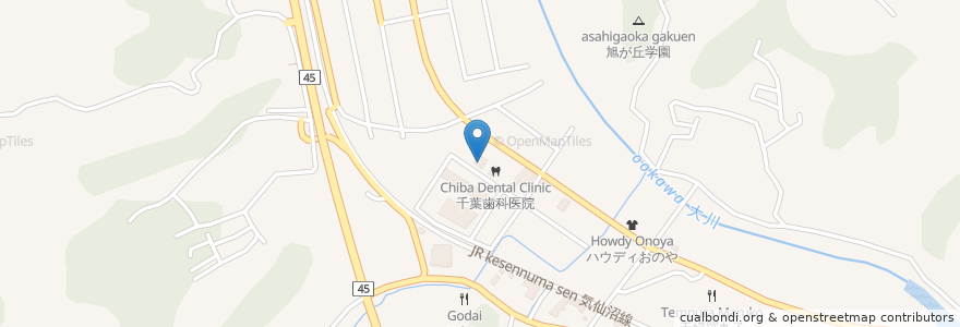 Mapa de ubicacion de 新生保育園 en 日本, 宮城県, 気仙沼市.