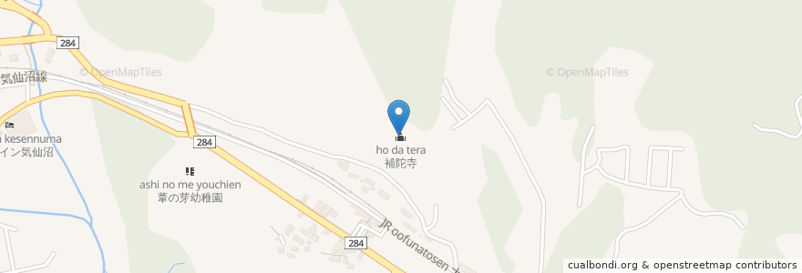 Mapa de ubicacion de 補陀寺 en Japonya, 宮城県, 気仙沼市.