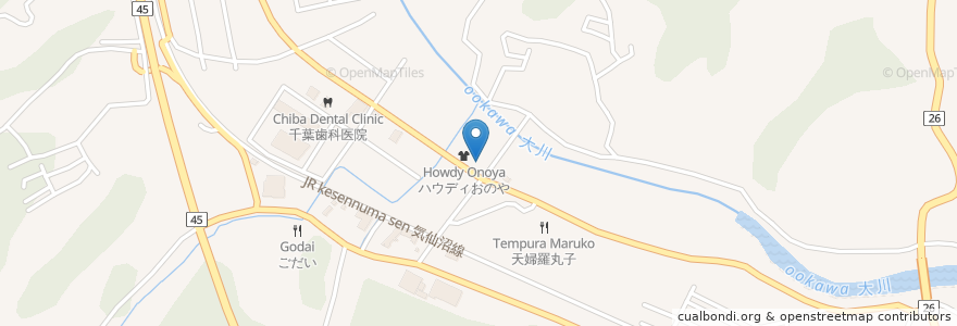 Mapa de ubicacion de ドラッグセイムス 気仙沼店 en اليابان, 宮城県, 気仙沼市.