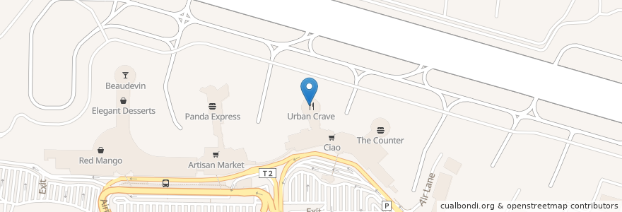 Mapa de ubicacion de Urban Crave en 미국, 캘리포니아주, San Diego County, San Diego.