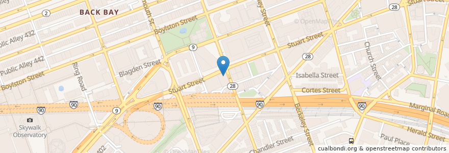 Mapa de ubicacion de Lyric Stage en Amerika Syarikat, Massachusetts, Suffolk County, Boston.