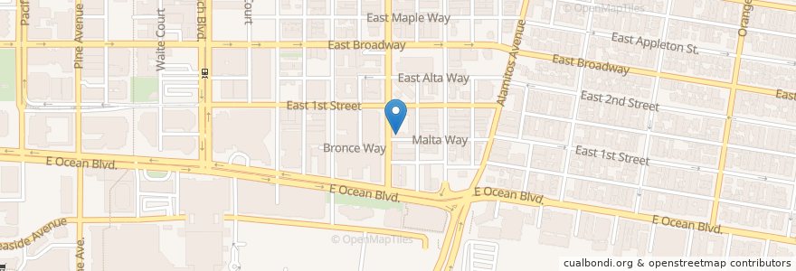 Mapa de ubicacion de The Breakfast Bar en Amerika Birleşik Devletleri, Kaliforniya, Los Angeles County, Long Beach.