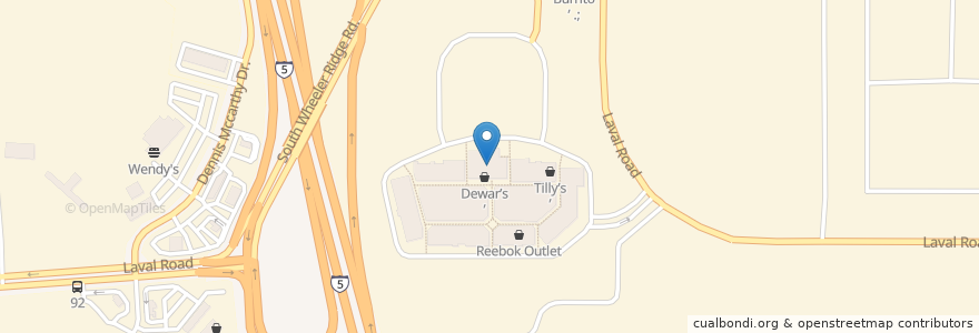 Mapa de ubicacion de Hacienda Food Court en Estados Unidos De América, California, Kern County.