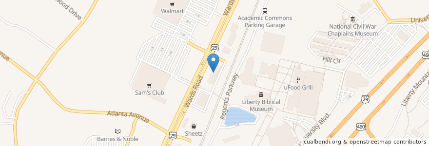 Mapa de ubicacion de FedEx Office en Estados Unidos Da América, Virgínia, Lynchburg, Lynchburg City.