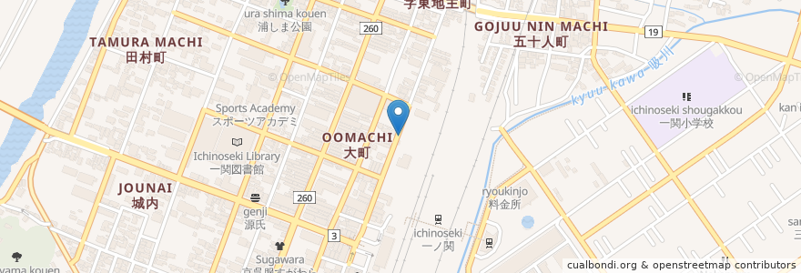 Mapa de ubicacion de ニッポンレンタカー en 일본, 이와테현, 一関市.