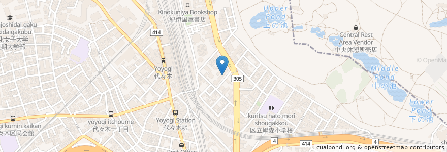 Mapa de ubicacion de Irish pub solas en Japan, Tokio, 新宿区, 渋谷区.