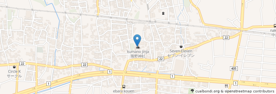 Mapa de ubicacion de 熊野神社 en 日本, 静岡県, 沼津市.