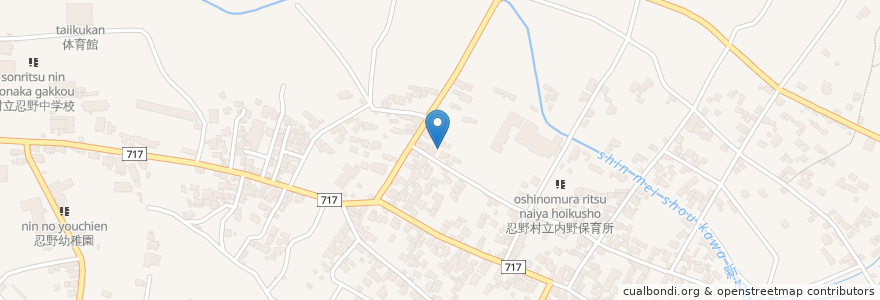 Mapa de ubicacion de 忍野村 en Japão, 山梨県, 南都留郡, 忍野村.