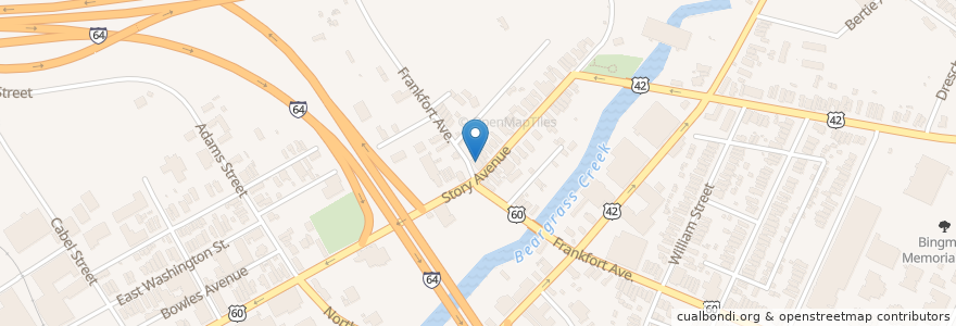 Mapa de ubicacion de Louis's The Ton en アメリカ合衆国, ケンタッキー州, Jefferson County, Louisville.