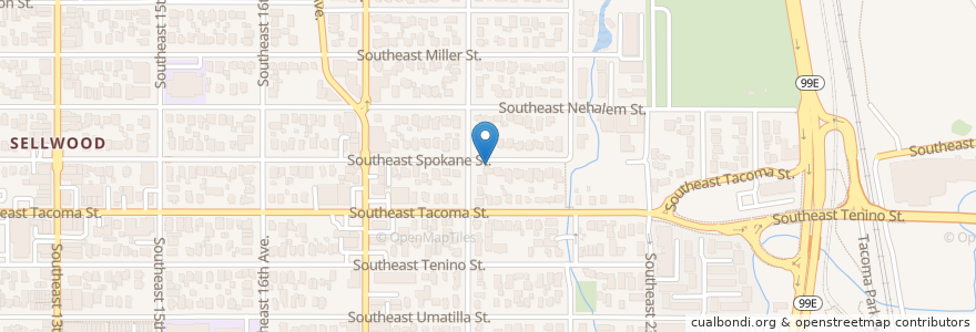 Mapa de ubicacion de Spokane Street Tiny Free Library en Соединённые Штаты Америки, Орегон, Portland, Multnomah County.