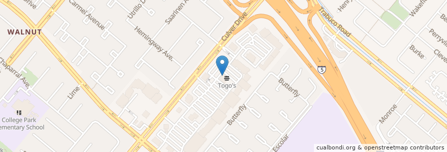 Mapa de ubicacion de The UPS Store en 미국, 캘리포니아주, Orange County, Irvine.