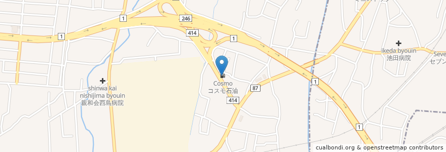 Mapa de ubicacion de コスモ石油 en Japan, 静岡県, 沼津市.