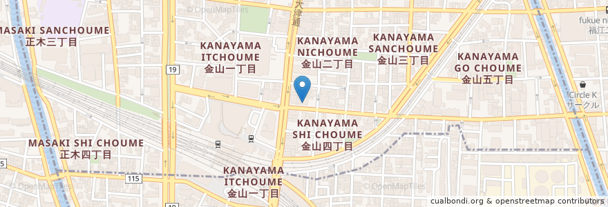 Mapa de ubicacion de 九州小町 en ژاپن, 愛知県, 名古屋市, 中区.