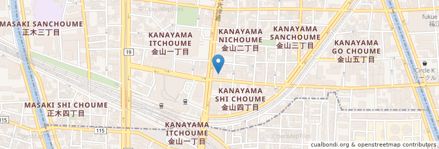 Mapa de ubicacion de 海の神話 en Jepun, 愛知県, 名古屋市, 中区.