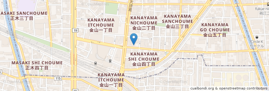 Mapa de ubicacion de Gang Meat Steak en Japan, 愛知県, Nagoya, 中区.