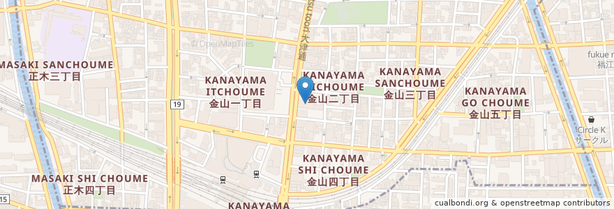 Mapa de ubicacion de 金山バード en 日本, 愛知県, 名古屋市, 中区.
