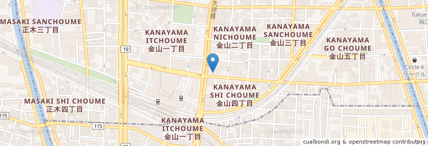 Mapa de ubicacion de Tsubaki en 日本, 愛知県, 名古屋市, 中区.