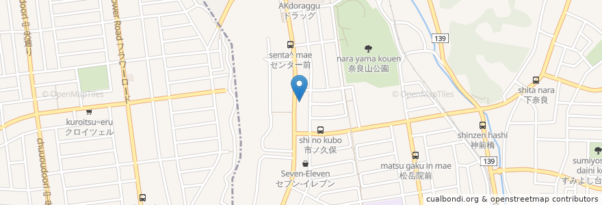 Mapa de ubicacion de 薬局アキファーマシー en 일본, 가나가와현, 요코하마시, 青葉区.
