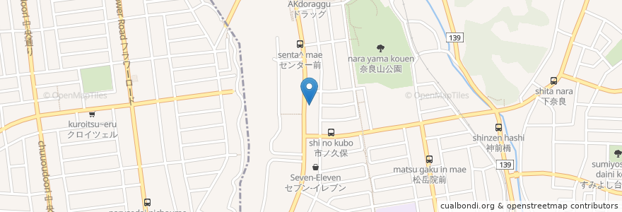 Mapa de ubicacion de おぐに en Japan, 神奈川県, Yokohama, 青葉区.
