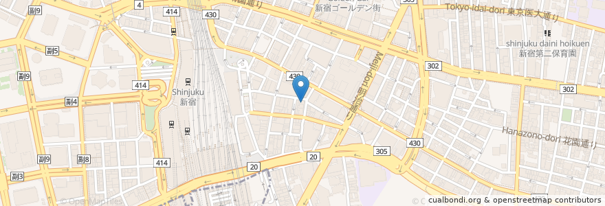 Mapa de ubicacion de 船橋屋 en Japón, Tokio, Shinjuku.
