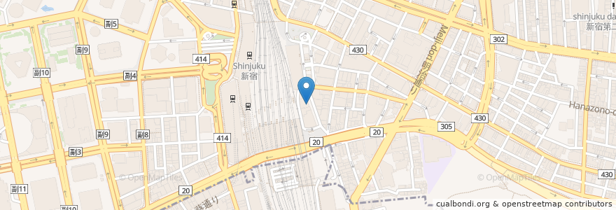 Mapa de ubicacion de シネマカリテ en Japan, Tokio, 新宿区.