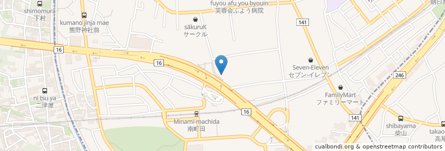 Mapa de ubicacion de 南町田ファミリー歯科 en Япония, Токио, Матида.
