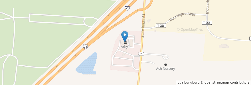 Mapa de ubicacion de Arby's en United States, Ohio, Morrow County, Bennington Township.