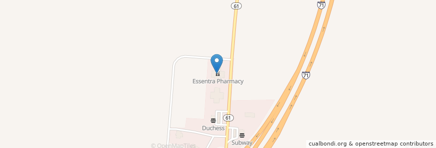 Mapa de ubicacion de Essentra Pharmacy en United States, Ohio, Morrow County, Bennington Township.
