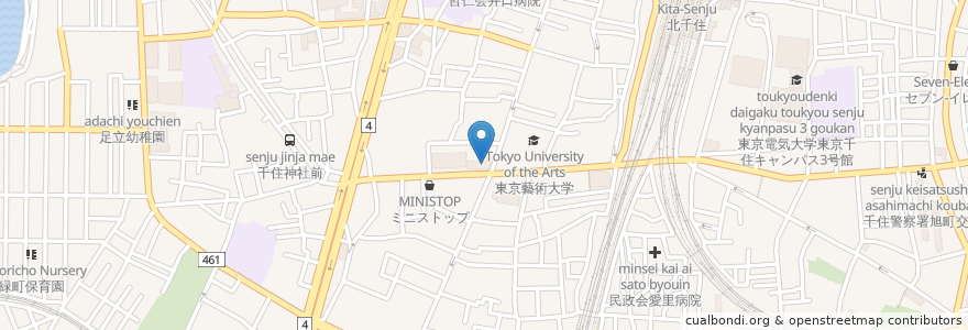 Mapa de ubicacion de 足立成和信用金庫 en 日本, 東京都, 足立区.