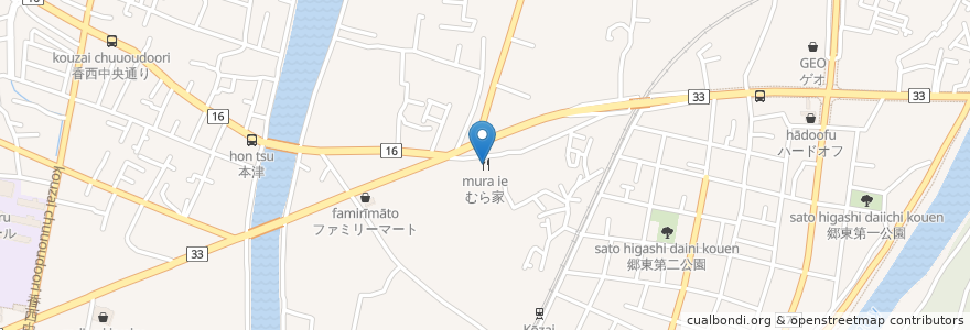 Mapa de ubicacion de むら家 en Japão, 香川県, 高松市.