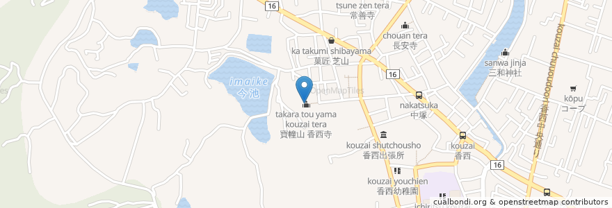 Mapa de ubicacion de 別格19 寶幢山 香西寺 en اليابان, كاغاوا, 高松市.