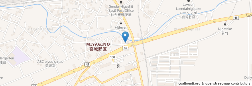 Mapa de ubicacion de 与太郎酒場 en Jepun, 宮城県, 仙台市, 宮城野区.