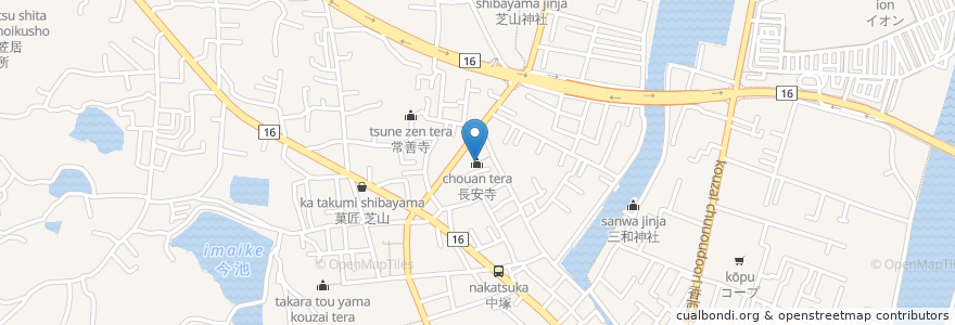 Mapa de ubicacion de 長安寺 en 日本, 香川县, 高松市.