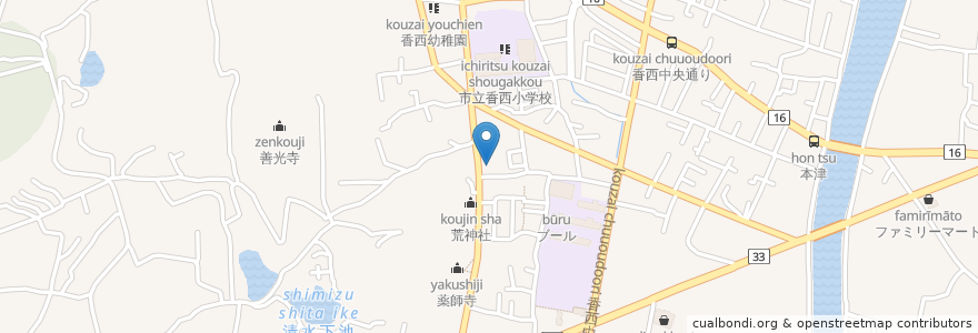 Mapa de ubicacion de 宇佐神社御旅所 en اليابان, كاغاوا, 高松市.
