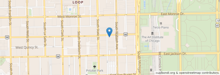 Mapa de ubicacion de Brightwok Kitchen en Vereinigte Staaten Von Amerika, Illinois, Chicago.