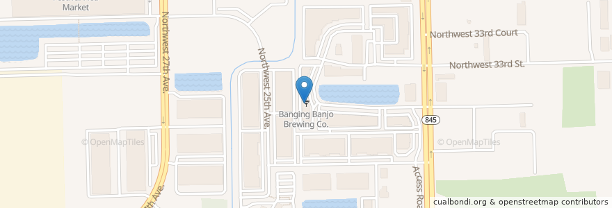 Mapa de ubicacion de Banging Banjo Brewing Co. en アメリカ合衆国, フロリダ州, Broward County, Pompano Beach.