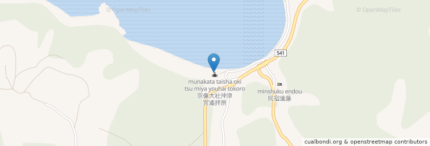 Mapa de ubicacion de 宗像大社沖津宮遙拝所 en اليابان, محافظة فوكوكا, 宗像市.
