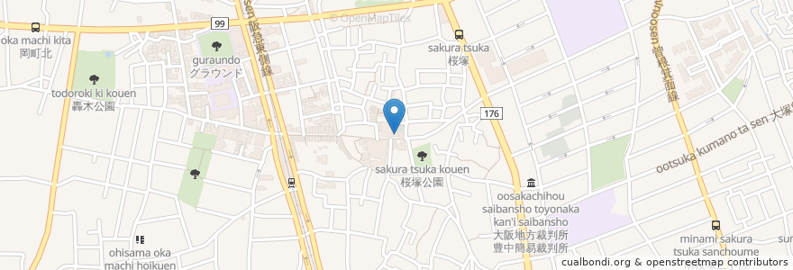 Mapa de ubicacion de 松江大明神 en 日本, 大阪府, 豊中市.